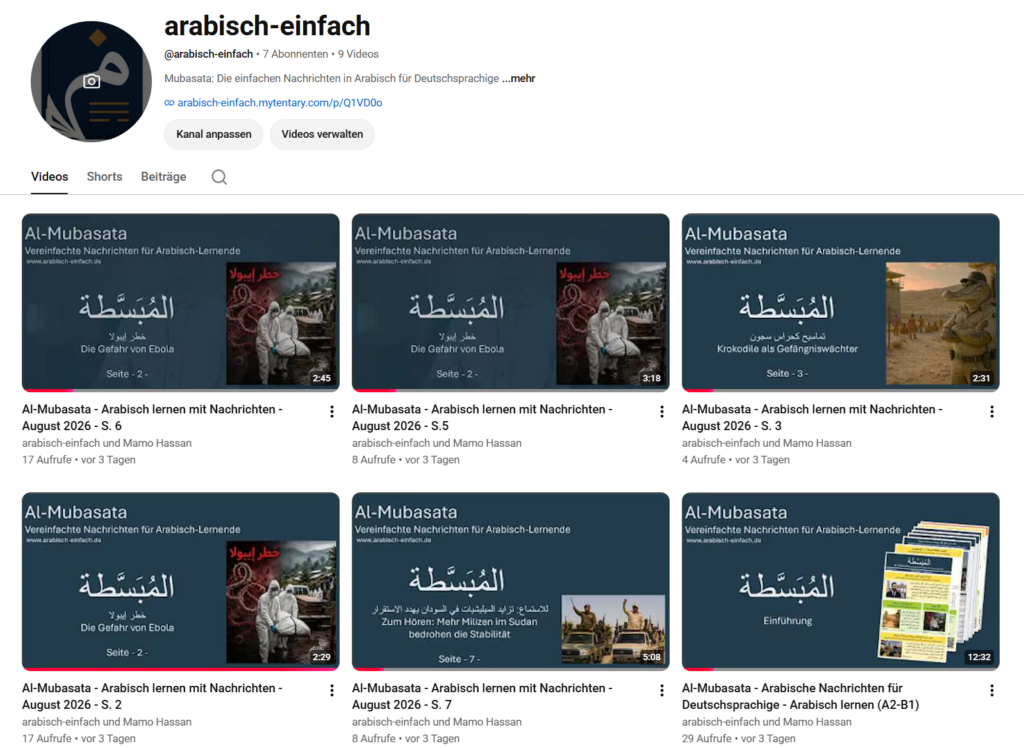Die Zeitung um Arabisch zu lernen